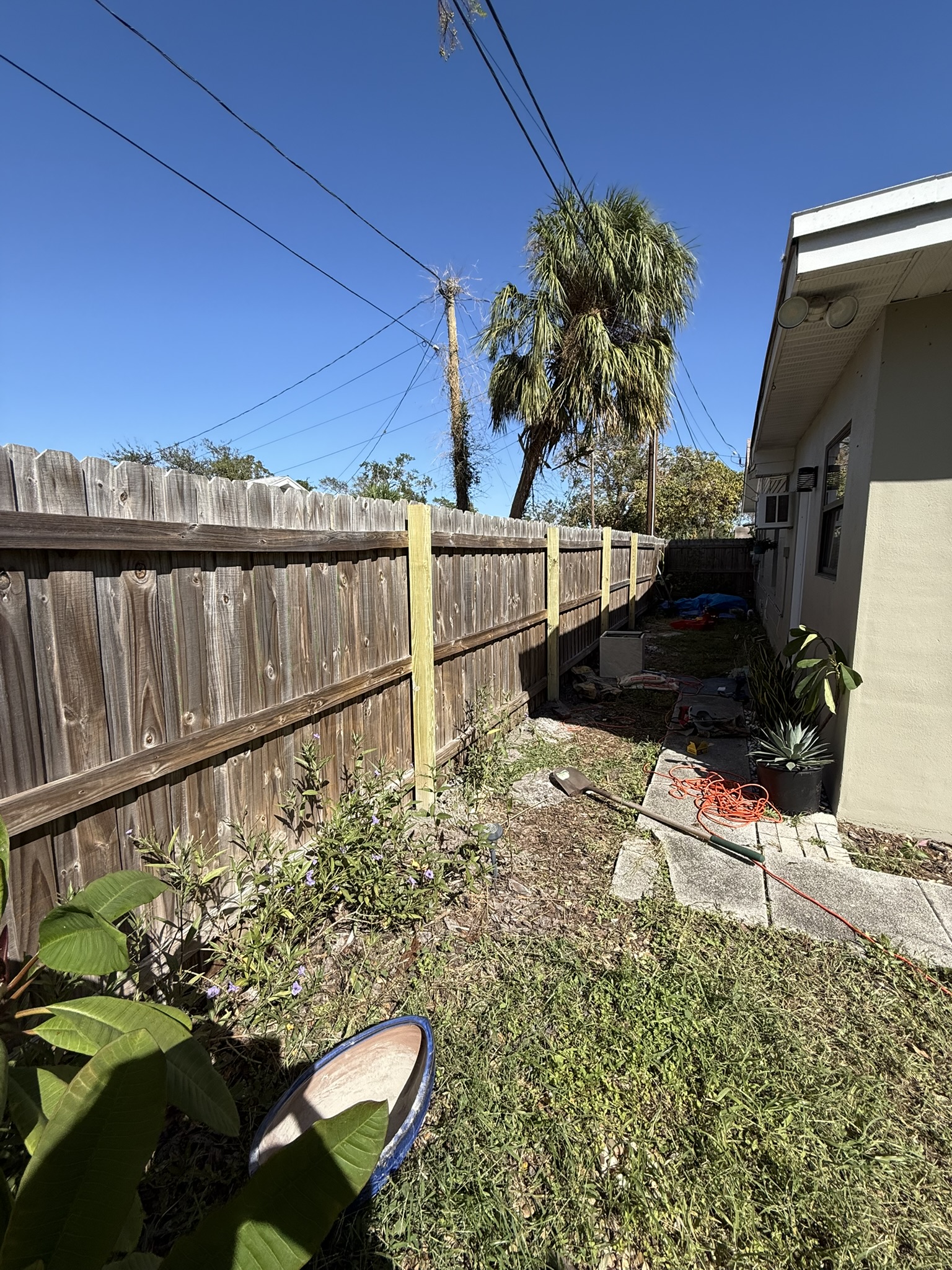 Fence post replacement with new primed posts